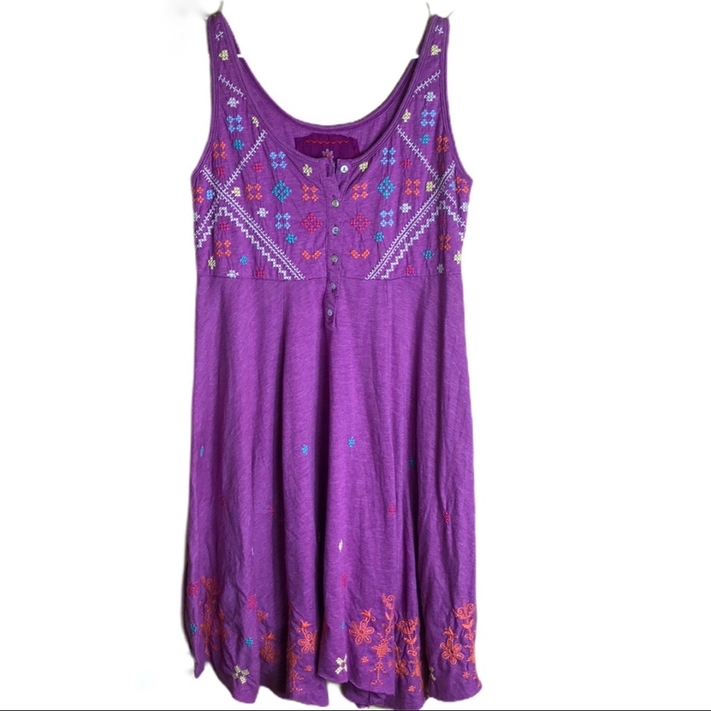 Johnny Was Embroidered Sleeveless Dress